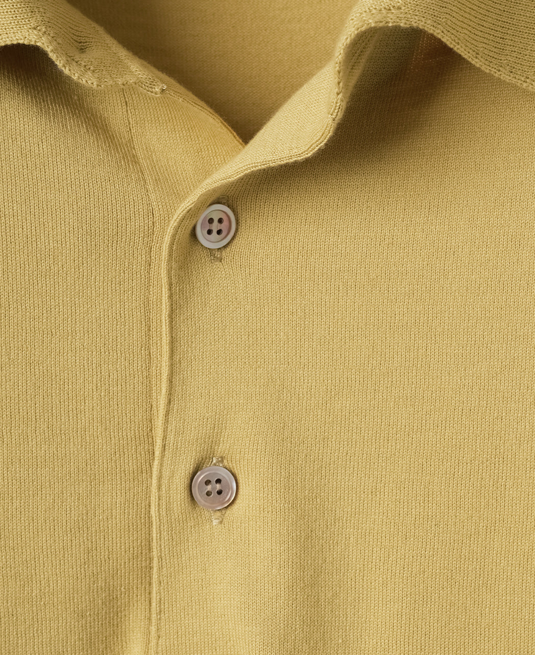 SUVIN長袖ニットポロ キラーストリートエディション-Mustard Yellow-