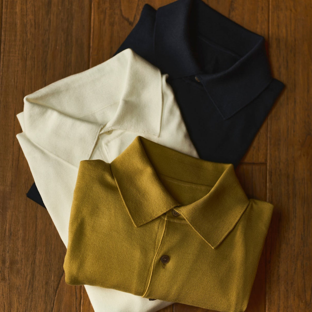 SUVIN長袖ニットポロ キラーストリートエディション-Mustard Yellow-