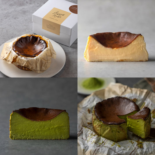 <お得な2個セット> バスクチーズケーキ(抹茶・プレーン)